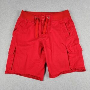 The Image Cargo Shorts Mens XL Red Cotton Utility Relaxed Fit Drawstring Waist